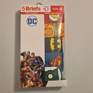 DC Comics Justice League Boys‎ 5 Pack Briefs Underwear Size 4 Cotton NIB BUP1899
